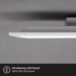 Briloner Simple LED Deckenleuchte, LED Panel Flach, Eckig, 59,5x29,5 Cm, Weiß -Briloner Store ultraflache sled panel weiss 1xled detail1 deb31574e438a4948df2ae691c63dc8a