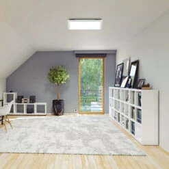 Briloner Simple LED Deckenleuchte, LED Panel Flach, Eckig, 44,5x44,5 Cm, Weiß -Briloner Store ultraflache sled panel weiss 1xled milieu1 9b9ea08cc933de5e7a5fc870f7125cfe