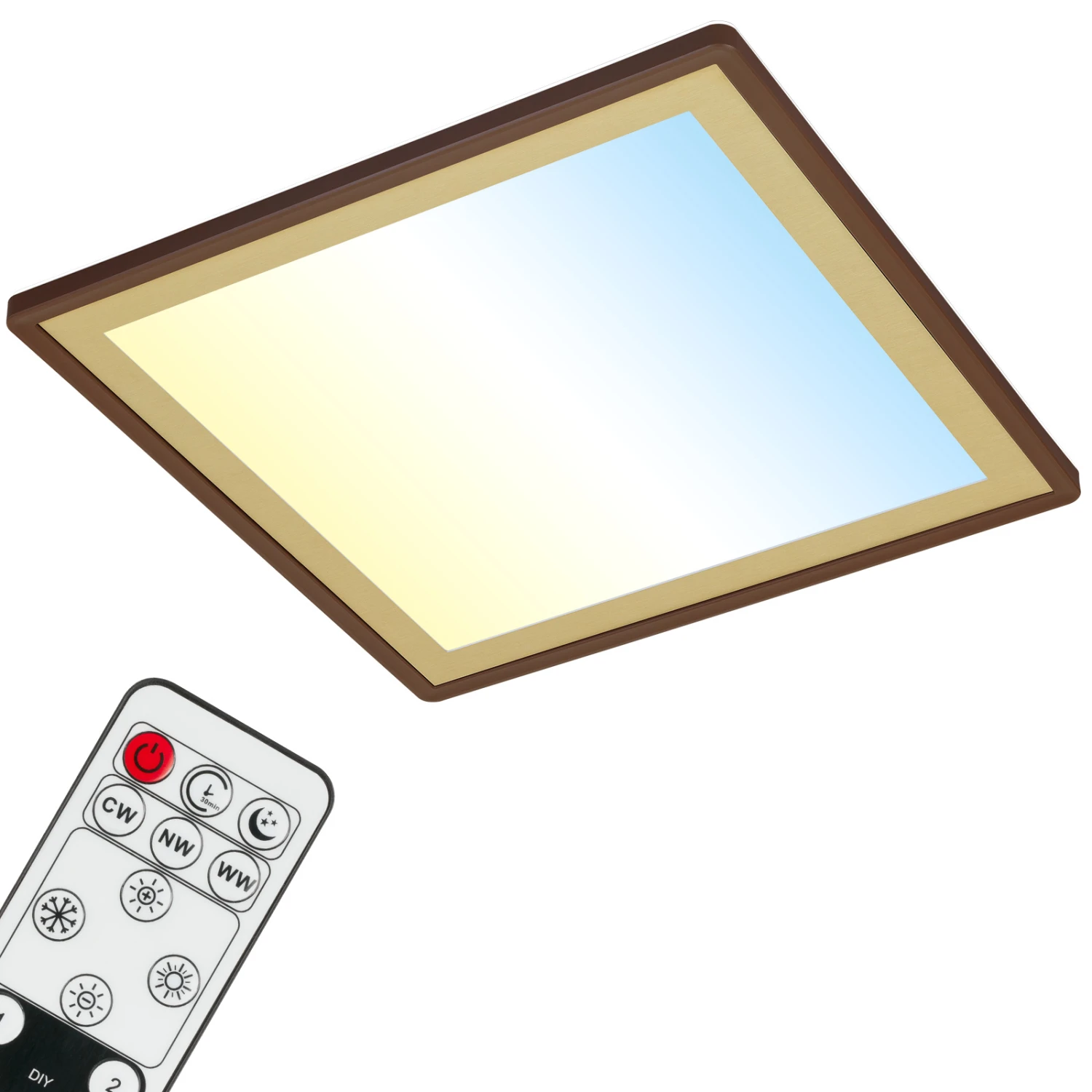 Ultraflaches CCT-LED Panel Mit LED Backlight, 10 Cm, LED, 22 W, 3000 Lm, Braun-gold 1 Ultraflaches CCT-LED Panel Mit LED Backlight, 10 Cm, LED, 22 W, 3000 Lm, Braun-gold