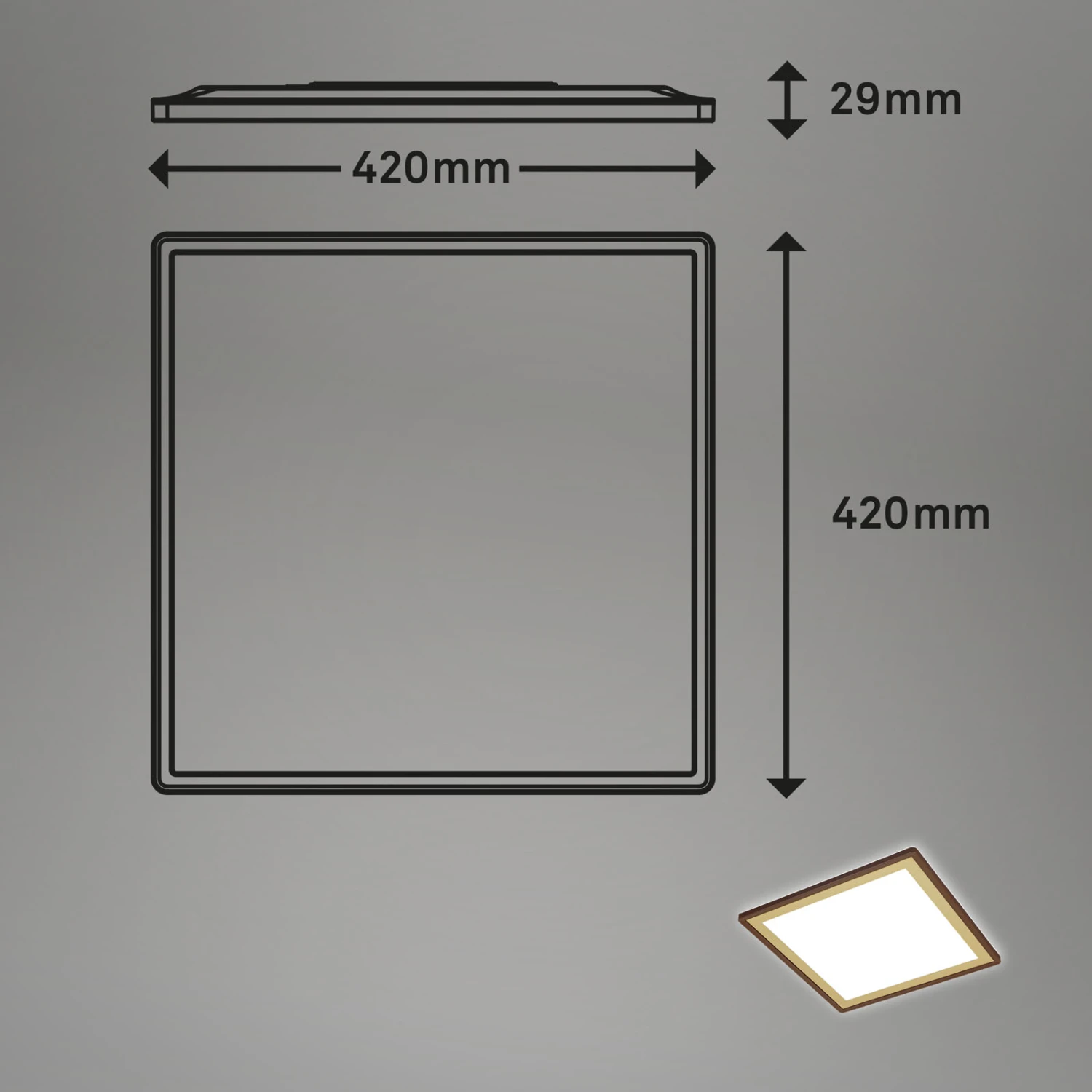 Ultraflaches CCT-LED Panel Mit LED Backlight, 10 Cm, LED, 22 W, 3000 Lm, Braun-gold 7 Ultraflaches CCT-LED Panel Mit LED Backlight, 10 Cm, LED, 22 W, 3000 Lm, Braun-gold – Bild 7