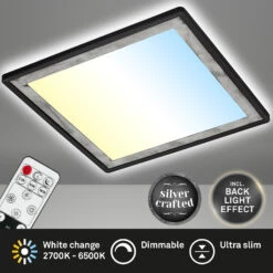 Ultraflaches CCT-LED Panel Mit LED Backlight, 48 Cm, LED, 22 W, 3000 Lm, Schwarz-silber -Briloner Store ultraflaches cct led panel schwarz silber titelbild 0c27e90aad64b21fea648c2e5d1de999