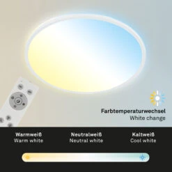 Ultraflaches CCT LED Panel, Ø48 Cm, LED, 31 W, 3500 Lm, Weiß -Briloner Store ultraflaches cct led panel weiss cct funktion 548becb7fd1d0ba4d9bd09681dfc2375