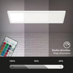 Ultraflaches RGB/W-LED Panel Mit Backlight, 42 Cm, LED, 22 W, 3000 Lm, Weiß -Briloner Store ultraflaches cct rgb led panel weiss dimmfunktion 854d6b047716ce5a0242379ff7355604