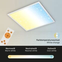 STERNENHIMMEL LED Panel, 59,6 Cm, 3800 LUMEN, 36 WATT, Weiß -Briloner Store ultraflaches cct sternenhimmel led panel weiss funktion f4d4f28fde9740d3d7d7185bcb0ac00a