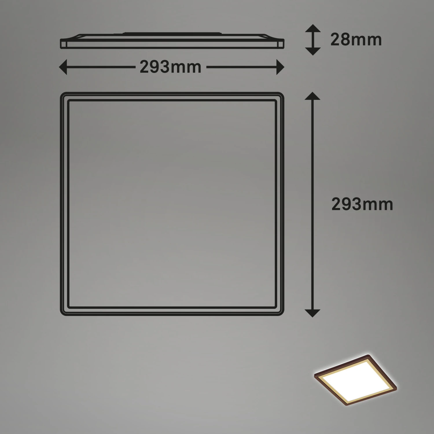Ultraflaches LED Panel Mit LED Backlight, 48 Cm, LED, 18 W, 2400 Lm, Braun-gold 4 Ultraflaches LED Panel Mit LED Backlight, 48 Cm, LED, 18 W, 2400 Lm, Braun-gold – Bild 4