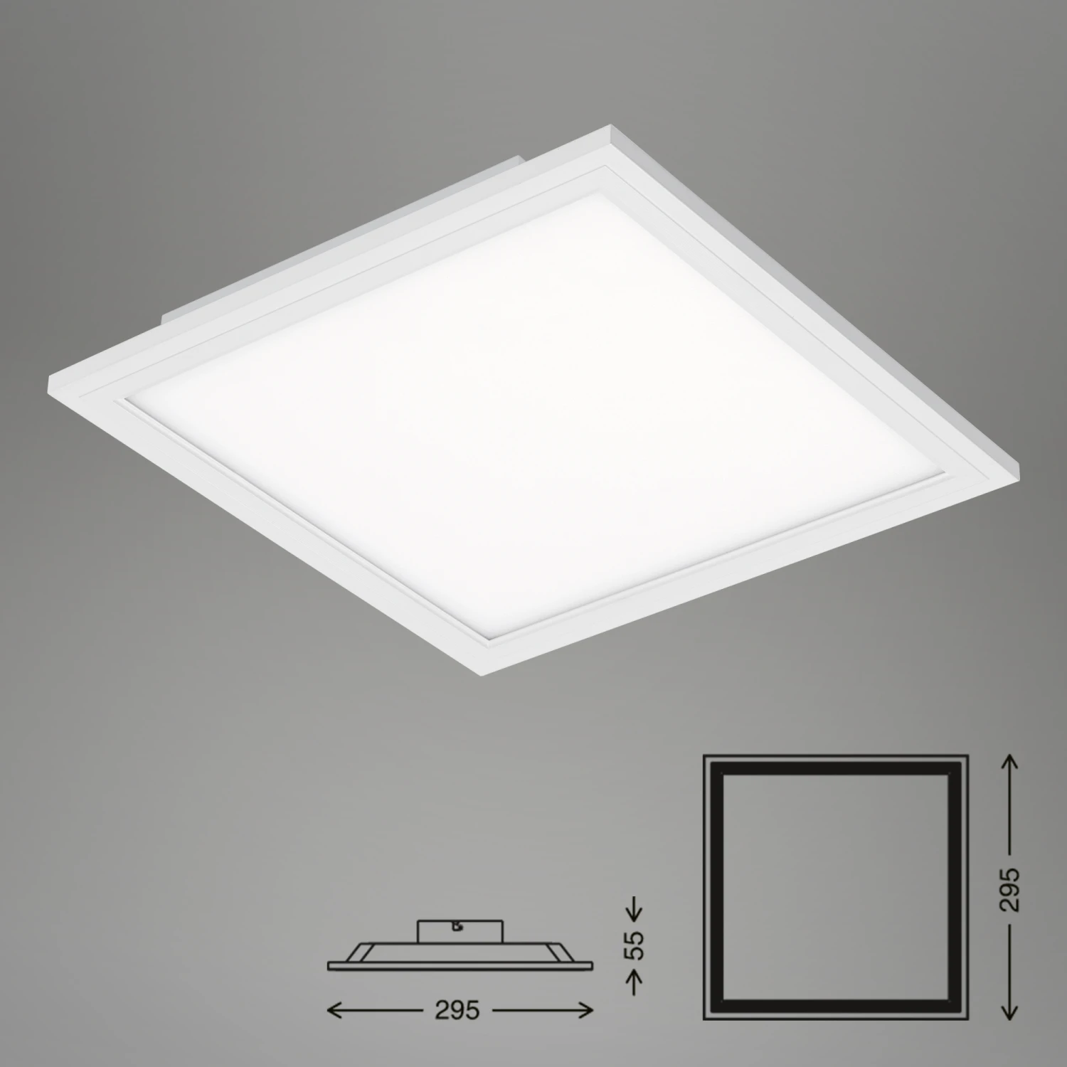 Briloner Simple LED Deckenleuchte, LED Panel Flach, Eckig, 29,5x29,5 Cm, Weiß 3 Briloner Simple LED Deckenleuchte, LED Panel Flach, Eckig, 29,5x29,5 Cm, Weiß – Bild 3