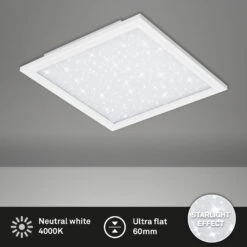 STERNENHIMMEL LED Panel, 45 Cm, 2200 LUMEN, 22 WATT, Weiß 8 STERNENHIMMEL LED Panel, 45 Cm, 2200 LUMEN, 22 WATT, Weiß -Briloner Store ultraflaches sternenhimmel led panel weiss led titelbild b7700bab5a817252d1b992831062a95d