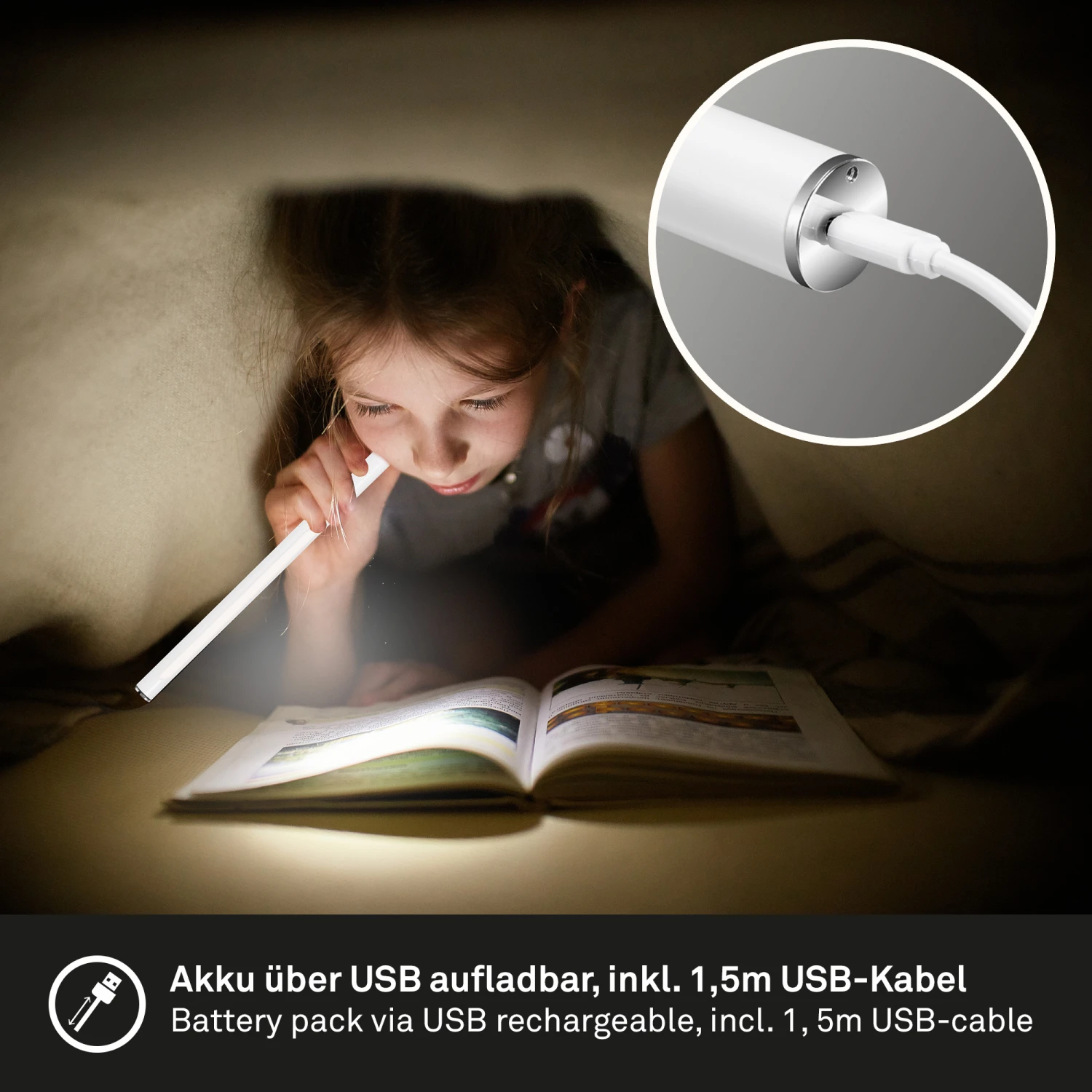USB LED Wand- Und Tischleuchte, 37 Cm, 1,5 W, Weiß 6 USB LED Wand- Und Tischleuchte, 37 Cm, 1,5 W, Weiß – Bild 6