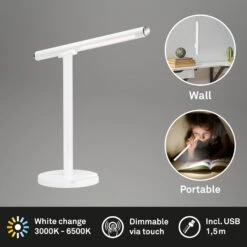 Briloner Store -Briloner Store usb led tisch und wandleuchte weiss led1 titelbild cfda3d2a29cf0c44a677becb522310bb