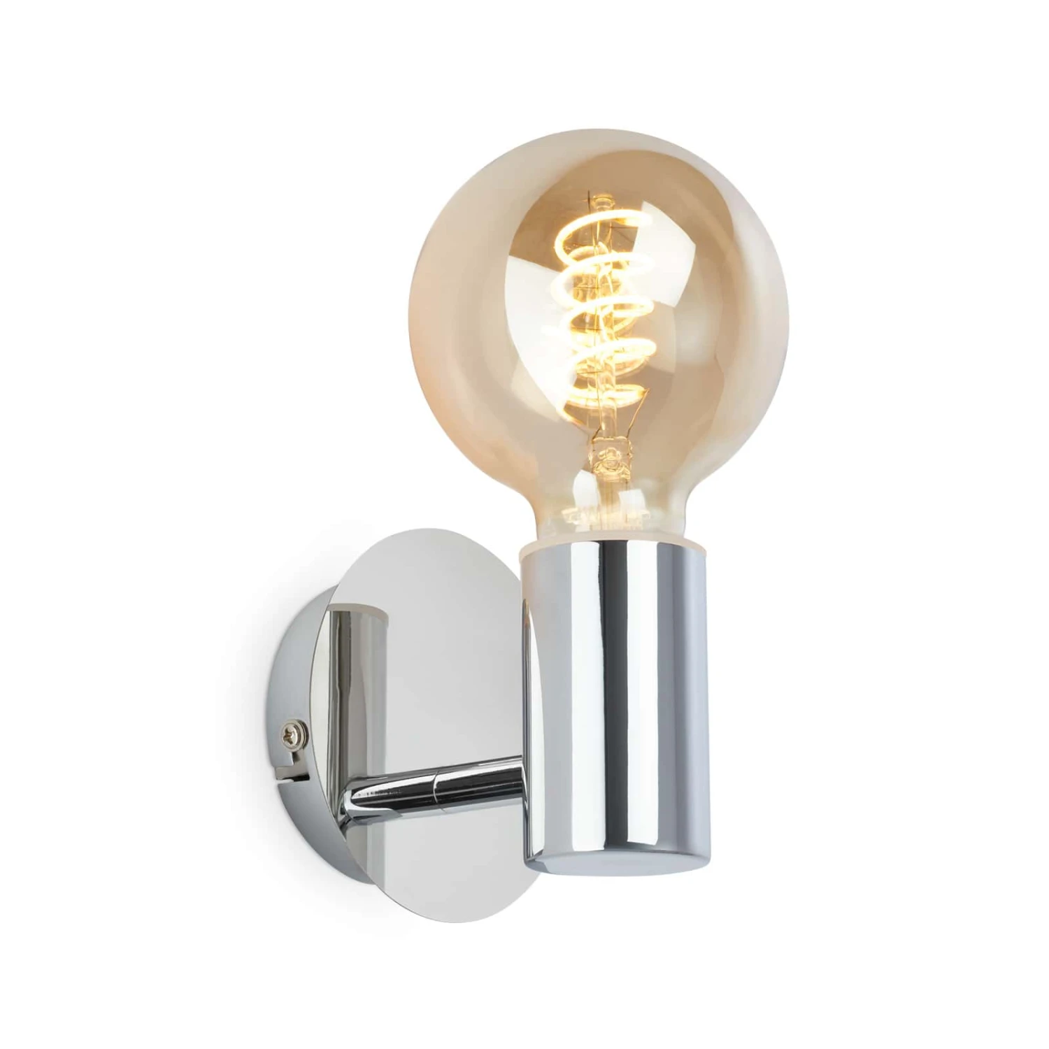 Wandleuchte 10 Cm 1x Exkl. E27 Max. 10 Watt Chrom 1 Wandleuchte 10 Cm 1x Exkl. E27 Max. 10 Watt Chrom